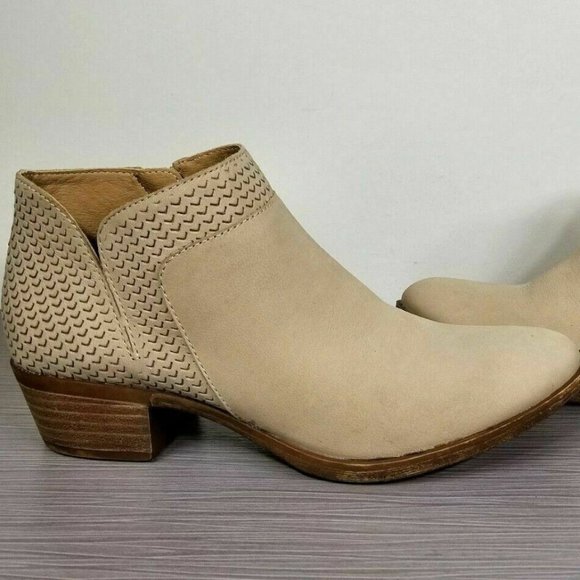 Lucky Brand Brintly Ankle Bootie, Beige Leather - Picture 7 of 12